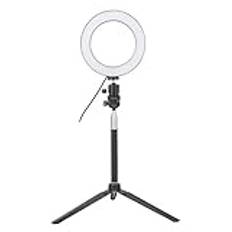 6 Tums LED Fotofyllningsljus, KIMISS Ring Light Stativ USB Fotografi Selfie Ring Light Portable Studio Lights LED Fill Light + Desktop Tripod + Selfie Stick