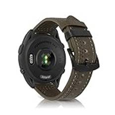 ZoRoll Läderrem för Garmin vivoactive 4/Venu 2/Forerunner 265/255/255 musik, 22 mm läderklockarmband ersättningsarmband för Garmin Darth Vader/First Avenger/Polar Vantage M2 - grön, modernt