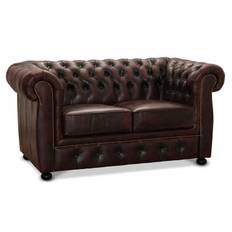 Chesterfield Liverpool soffa 2-sits läder oxblod