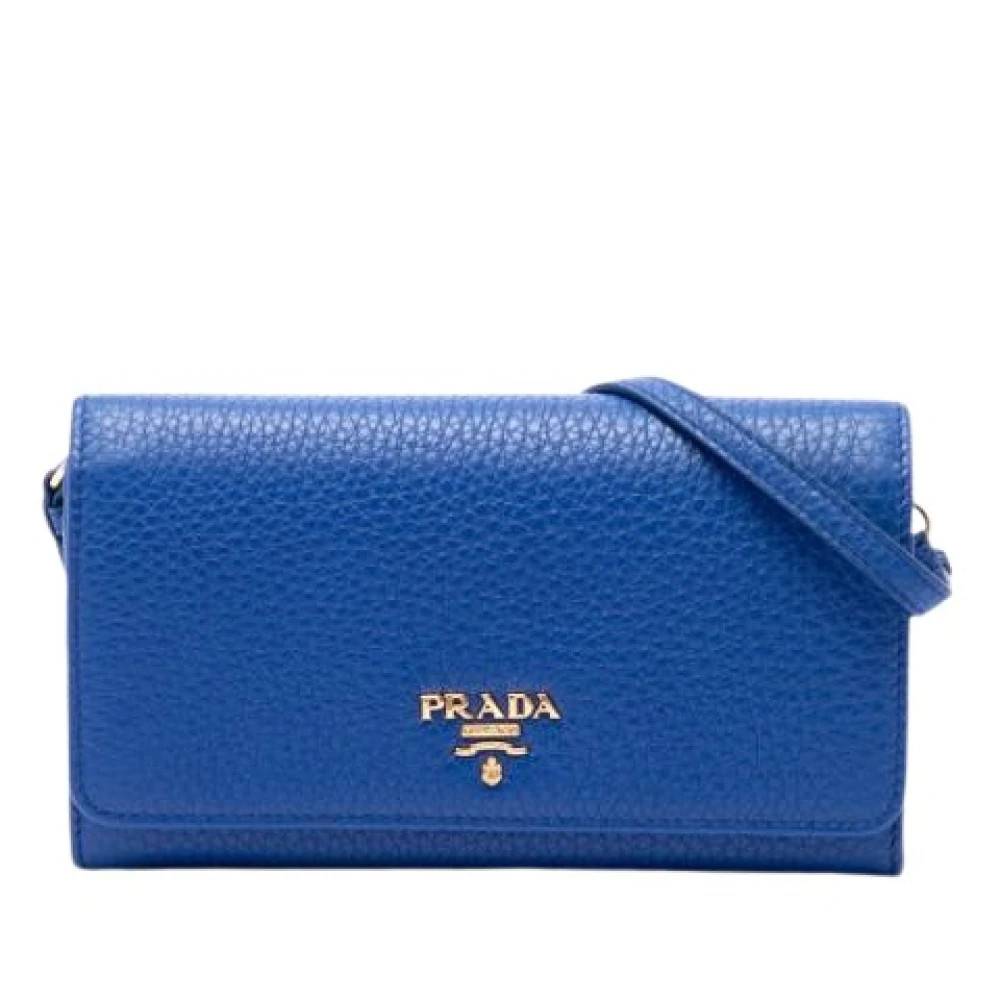 Prada Vintage Pre-owned Vintage Mini Skuldertaske - Vintage - Dame - Blå - ONE SIZE - Uld