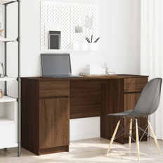 vidaXL Skrivbord brun ek 140x49x76 cm konstruerat trä