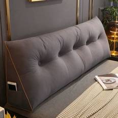 Komfortabel Lændestøtte Seng Pude Læse Ryglæn Pude Trekantet Sengegavl Pude Seng Kile Pude Stor Læsepude Dark Gray 120x50x20cm