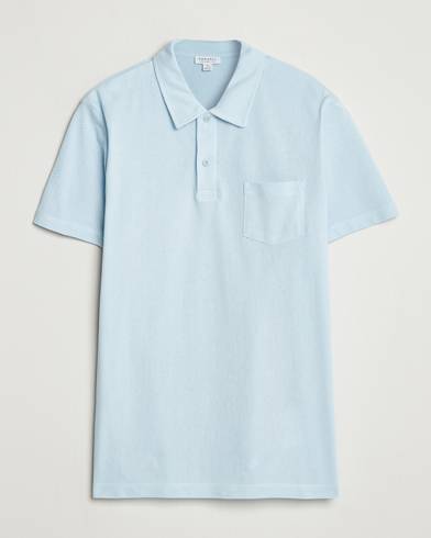 Sunspel Riviera Polo Shirt Frost Blue