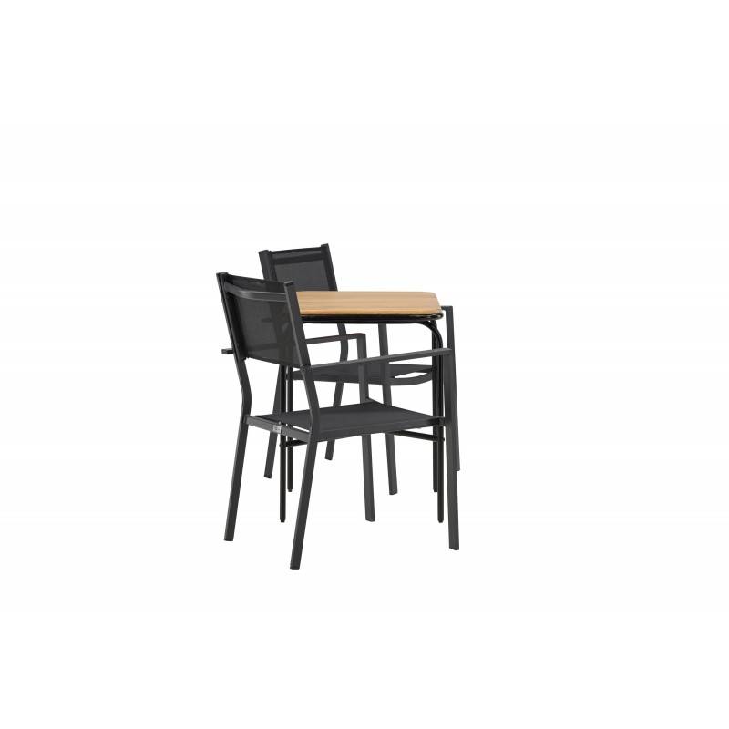 Holmbeck t Loungesæt - Havemøbelsæt - Sort,Natur
