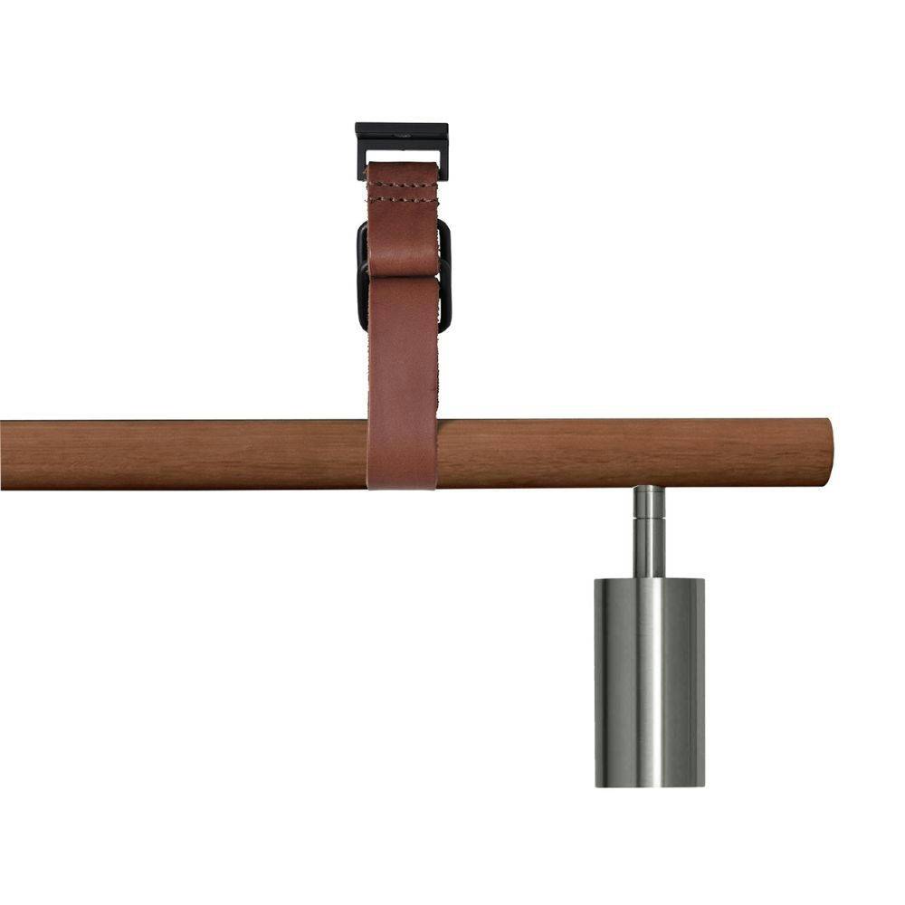 RUBN Long John Pendel 6 Spots (220 cm) Valnød/Stål Brown Leather
