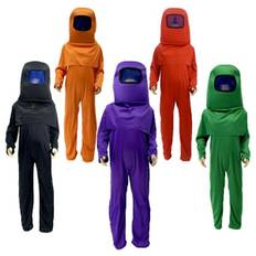 Halloween Among Us Cosplay Kostume Børn Jumpsuit Orange Lilla Fancy Dress