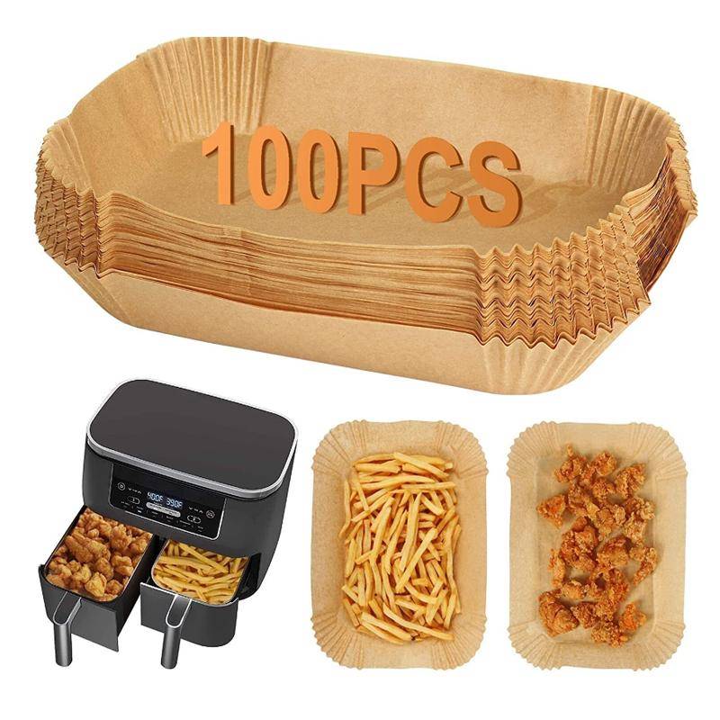 Airfryer-formar Engångspappersformar Non-stick Bakplåtspapper brun