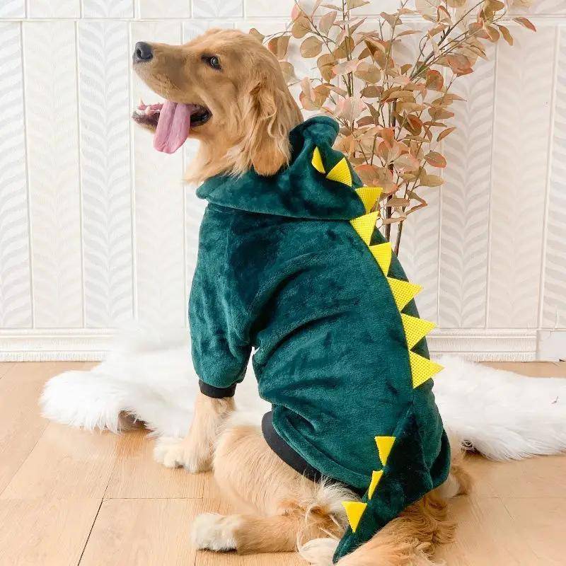 Kläder för Mellanstora Stora Hundar Hundpyjamasrock Hundhuvtröja Vintervarm Fleece Golden Retriever Labrador Hundkläder Kostym