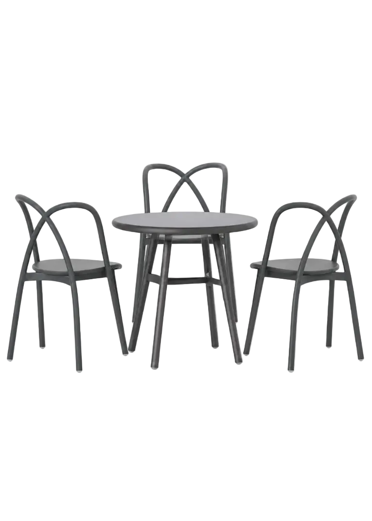 Ming cafésæt m. 3 stole og 1 bord, aluminium, grå fra Stellar Works - Jacobsen Plus