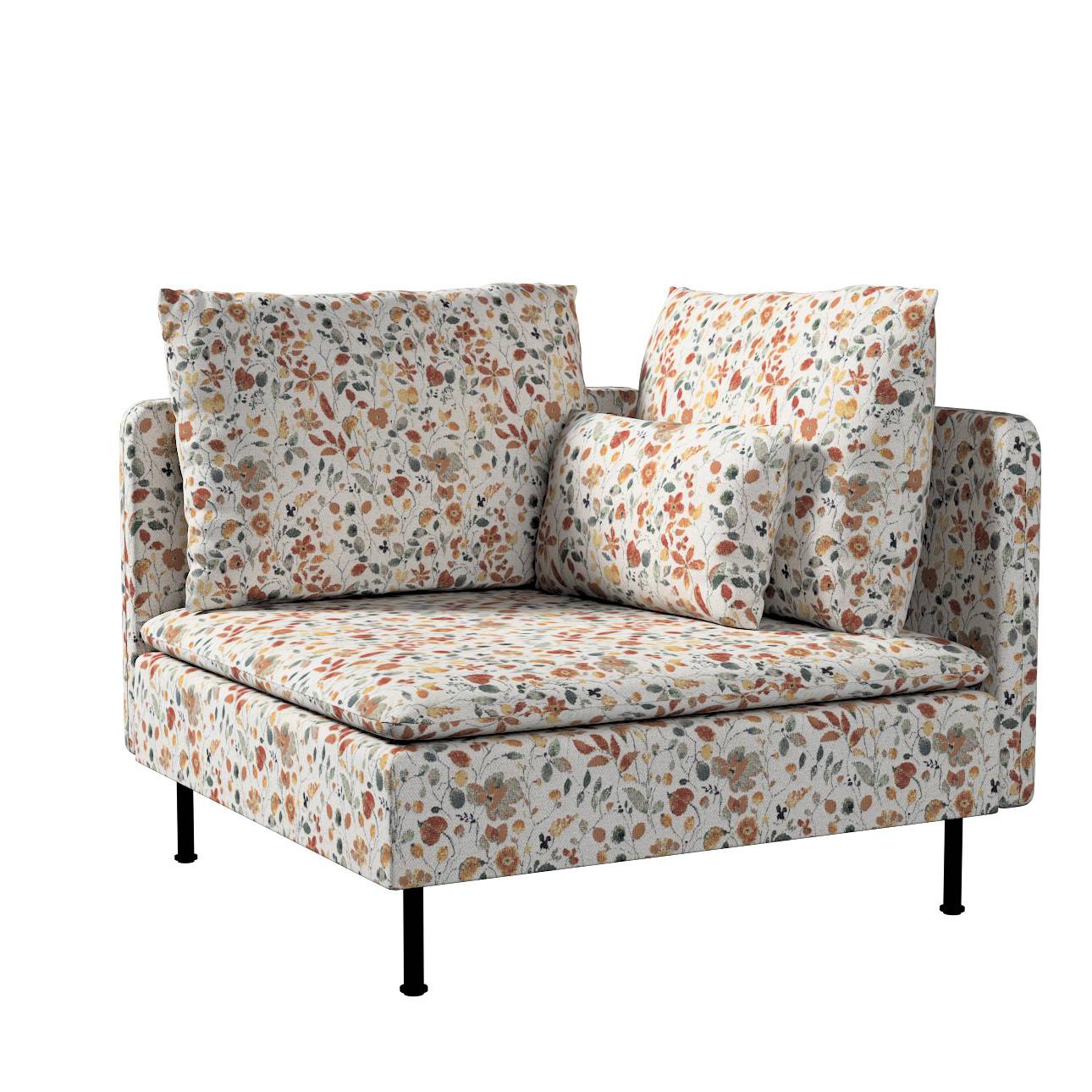 Söderhamn betræk hjørnesektion, Boucle naturhvid, gul, blå og grøn, 99 X 99 X 83 CM, Cosy Home