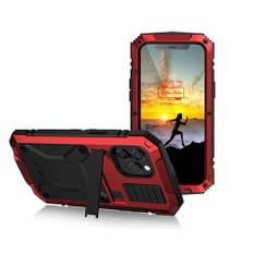 Yidaisilver iPhone 13 Pro utomhus fodral 【 IP-54 Zert. Vattentät, 360° skydd】Militär fodral pansarskydd 2 m stötsäkert fodral stativ mobiltelefonfodral för iPhone 13 Pro 6,1 tum – röd