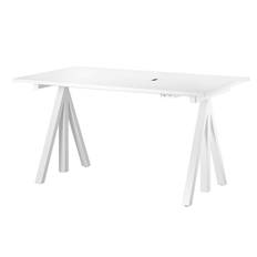 String Works Höj- och Sänkbart Arbetsbord Vit Laminat 140 cm - Sk