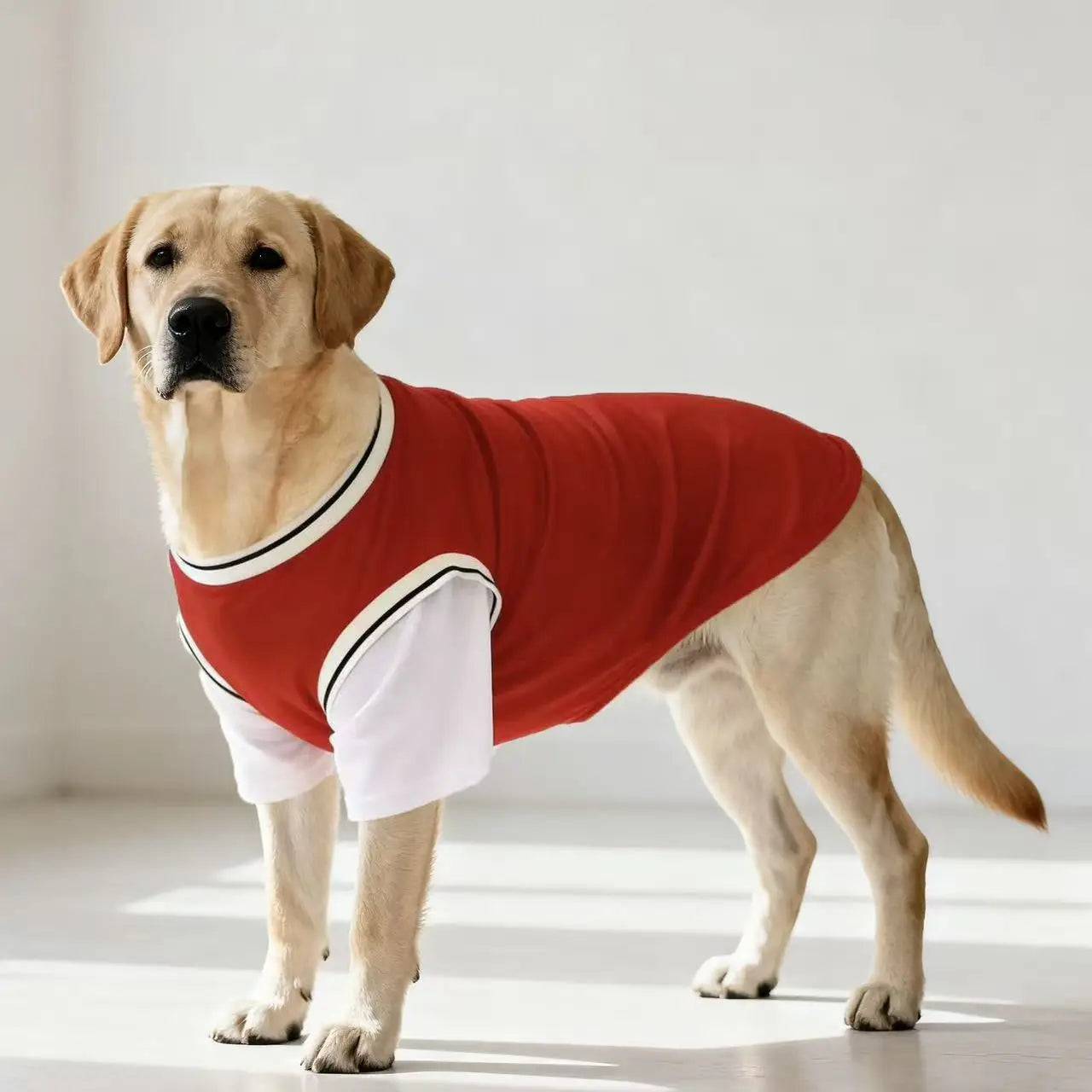 Breathable Polyester Dog Cooling Vest Shirt | Soft Summer Top for Medium & Large Dogs - Red / L (L)