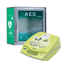 AED Plus hjertestarter + CA HSS100 hjertestarterskab