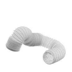 Ø 100mm Flexibel Luftkanal för Köksfläkt, Luftkonditionering, Fläkt, Torktumlare - 6m Avgasslang - Ventilationskanal - PVC Vit