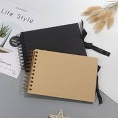Fotoalbum svarta sidor minnesböcker a4 hantverkspapper diy scrapbooking bild bröllop födelsedag barn 60 sidor - Svart