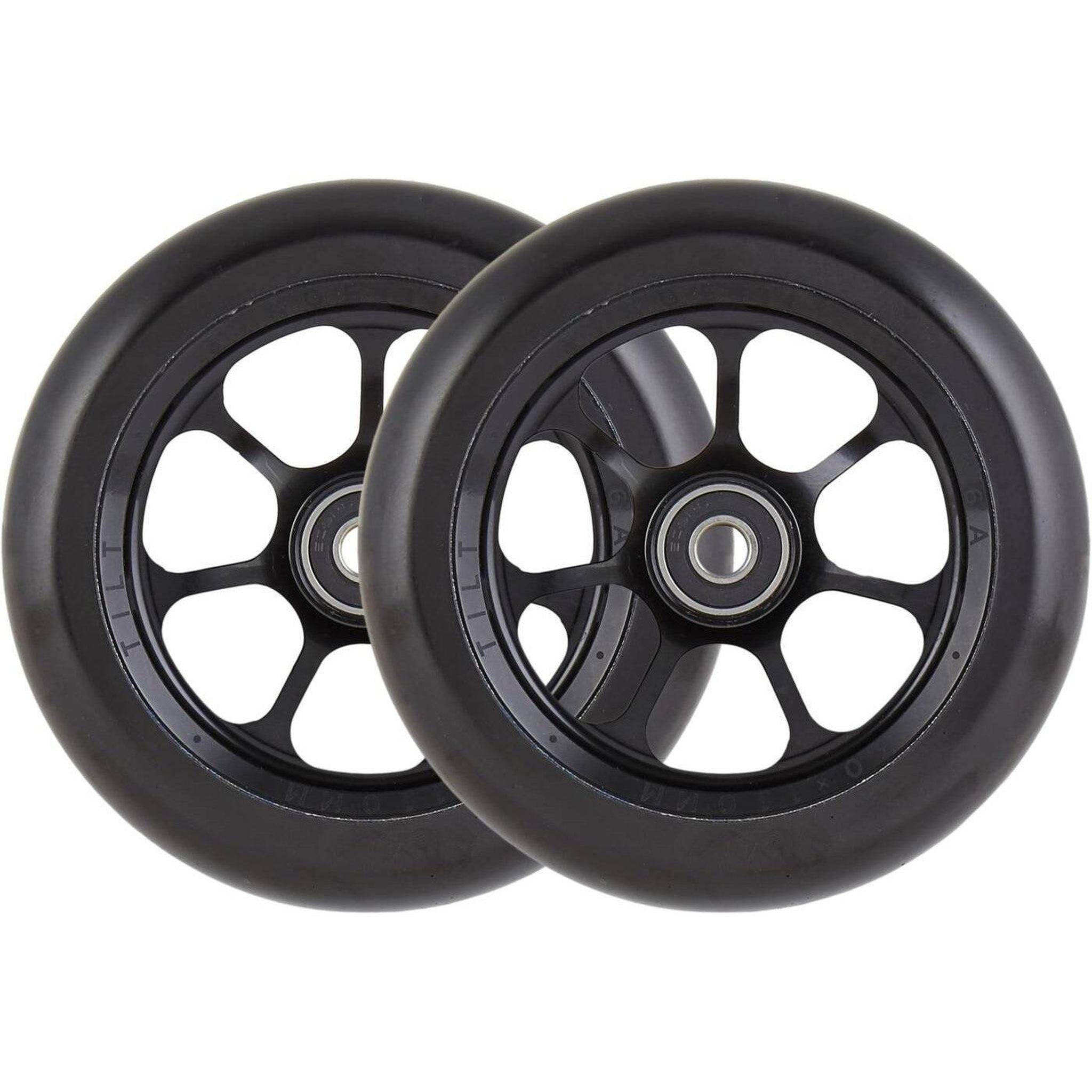 Tilt Durare Spoked Kickbike Hjul 2-Pak - Svart, Svart / 110mm (110mm)