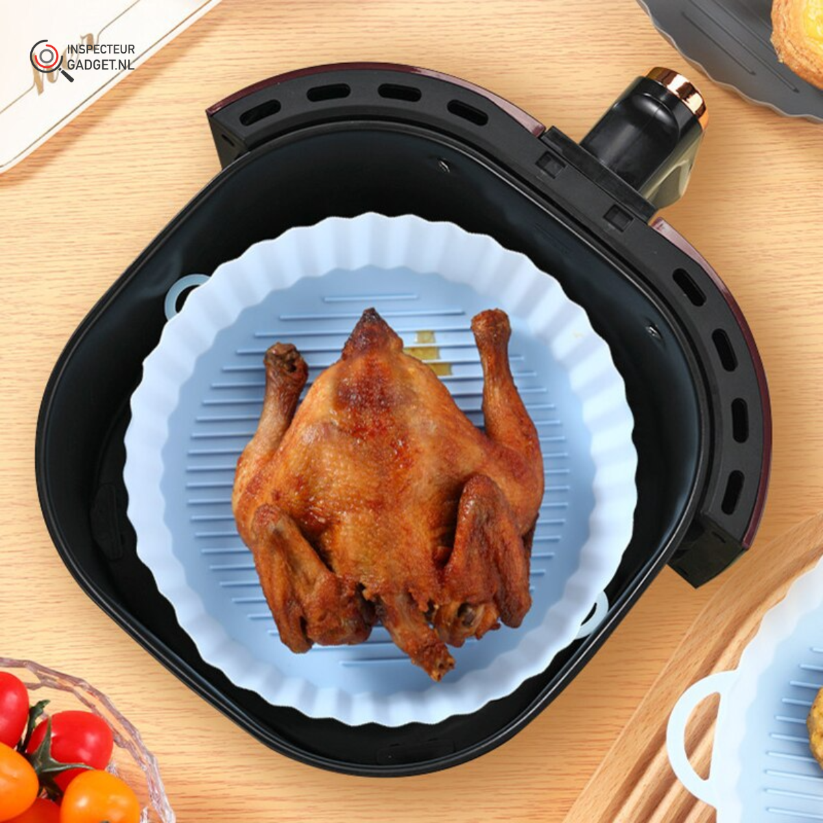 Air Basket - Återanvändbart Silikon Airfryer Korg - Grön / 2 + 1 Gratis