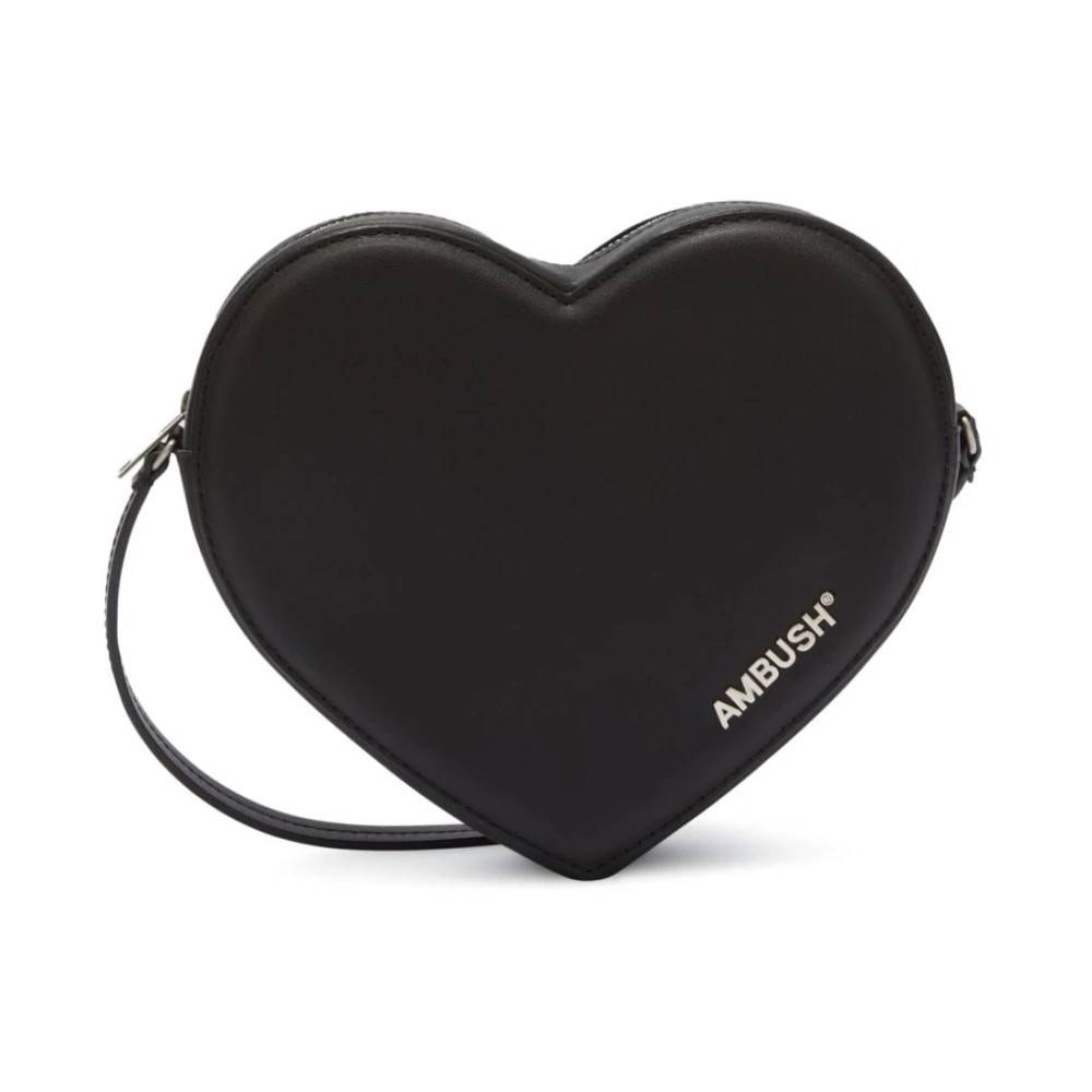 AMBUSH Sort Flat Heart Crossbody - Tasker - Dame - Sort - ONE SIZE - Uld