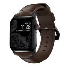 Nomad Traditional Band Apple Watch SE 44mm Rustic Brun (Svart Hardware)