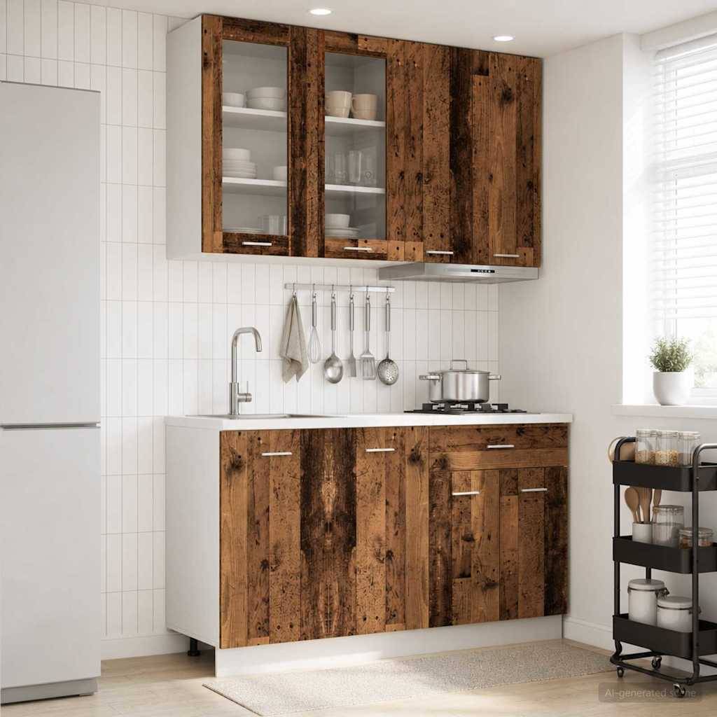 vidaXL Köksskåpsset 4 pcs Gammalt trä 80 x 31 x 80 cm Konstruerat trä