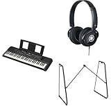 Yamaha PSR-E283 bärbart tangentbord för nybörjare medföljer HPH-100 hörlurar, L-2C tangentbordsstativ
