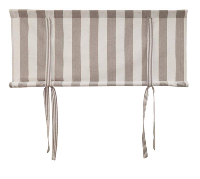 Hissgardin FILIPPA, bredrandig med smalrandiga band, finns i flera bredder i linnefärg (Knythissgardin B 100 x H 90 cm)