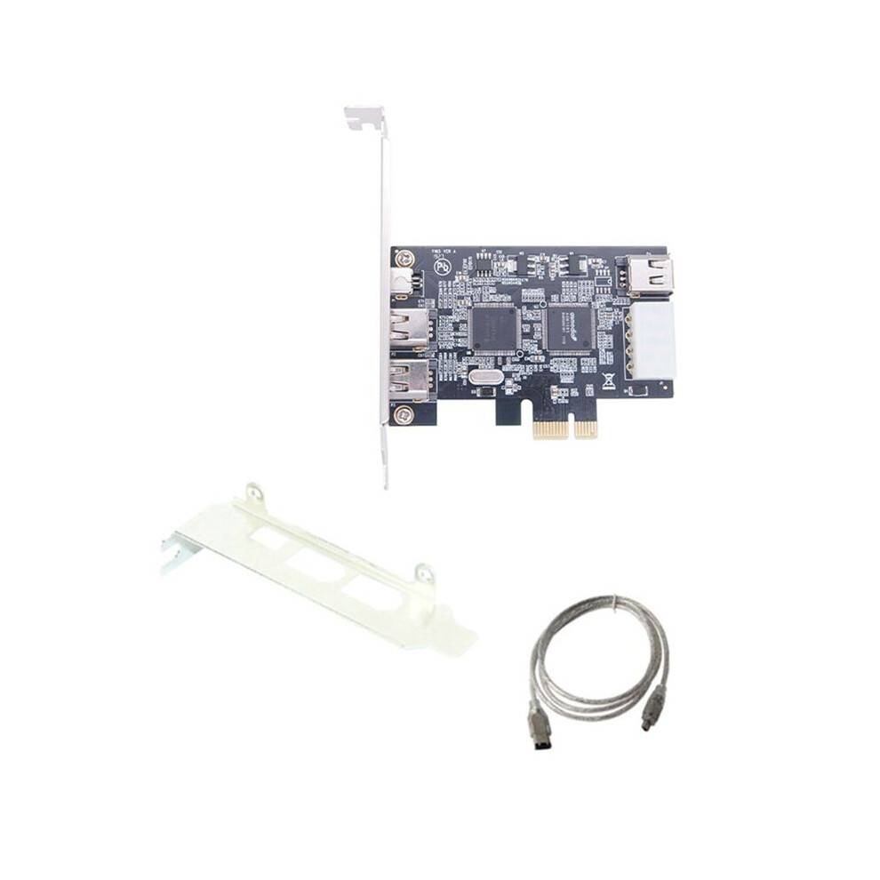 PCI-E 1X IEEE 1394A 4 Port(3+1) Firewire Card Adapter 1394 a PCIe with 6 Pin to 4 Pin IEEE 1394 Cable