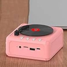 Retro Bluetooth-högtalare, bärbar FM-radio inbyggd högtalare retro CD-spelare Bluetooth-kompatibla högtalare för hemmakontor vintage dekor (rosa)