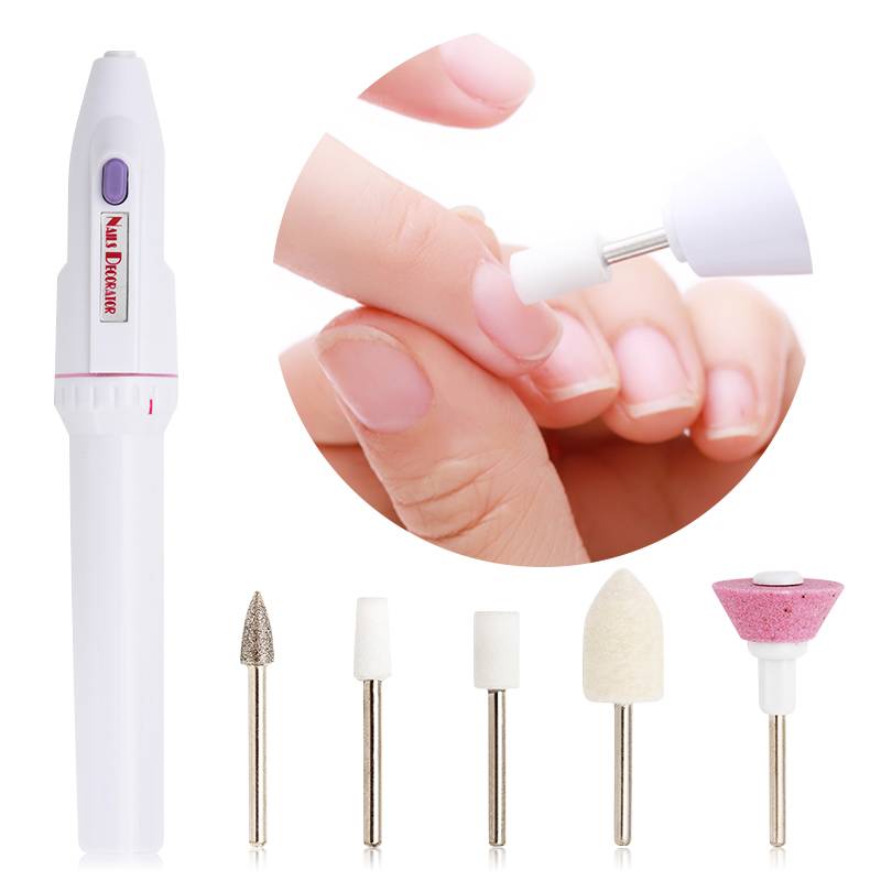 1 set elektrisk nagelborrsats slipmaskin polering slipning nagelkonst penna pedikyr nagelfil nagelkonst verktyg set - 9