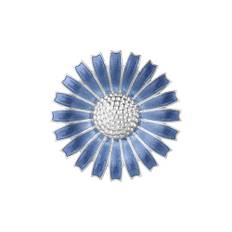 Georg Jensen - Daisy Broche Sterlingsølv, blå emalje