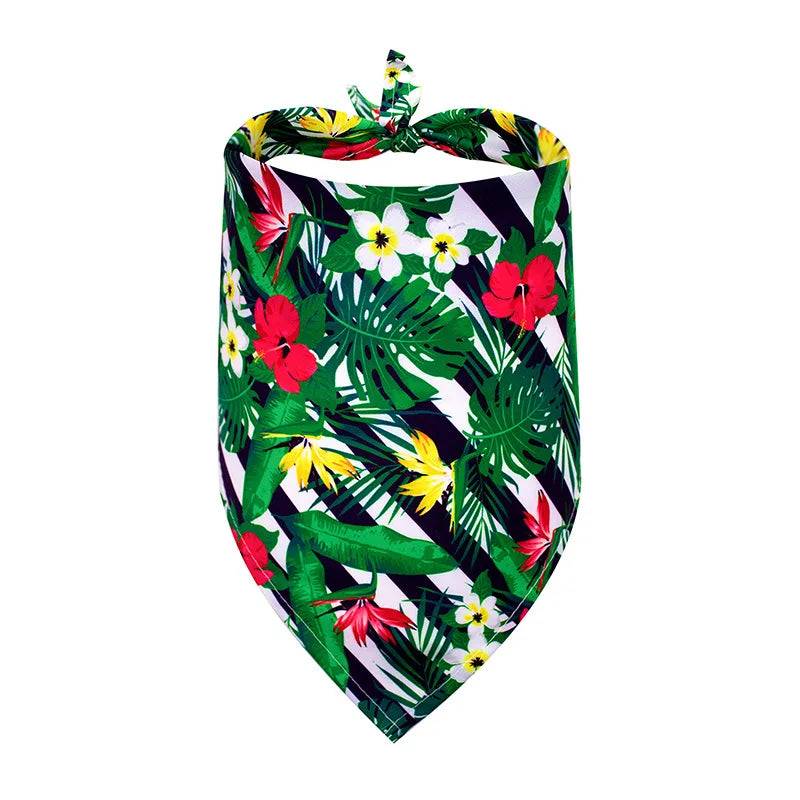 Printed Bandana Scarf for Dogs - Rainforest / M-63x42x42cm / SPC (M-63x42x42cm)