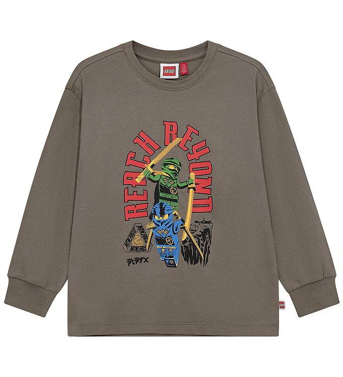 LEGO® Ninjago Bluse - LWTaj 608 - Brun m. Print - LEGO® Wear - 8 år (128) - Bluse