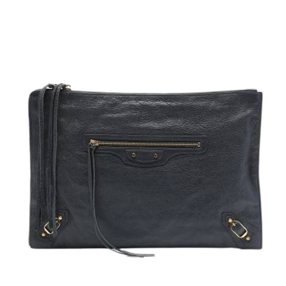 Balenciaga Vintage Pre-owned Vintage Clutch - Vintage - Dame - Grå - ONE SIZE - Læder