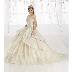 Quinceanera Collection - 26910 Tiered Illusion Jewel Ballgown