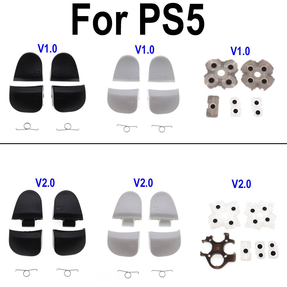 White Black PS5 v1.0 V2 L1 R1_L2 R2 Trigger Buttons Springs _Screwdriver for Sony Playstation 5 PS5 Dualsense Controller