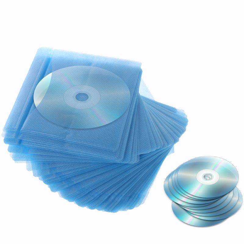 100 st cd dvd dubbelsidigt omslag förvaringsfodral pp väska ärm kuverthållare