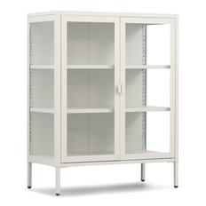 Herman glas skænk/vitrineskab - Beige metal 80x40x105 cm