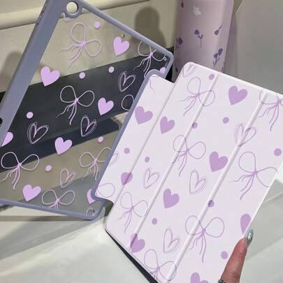 Sött rosett-element, fällbart fodral med rosettmönster, tecknad anime, lila hjärta, dubbelsidigt akryl, transparent kristall, bakstycke, stötsäkert, k - Multifärgad (Multi-size)
