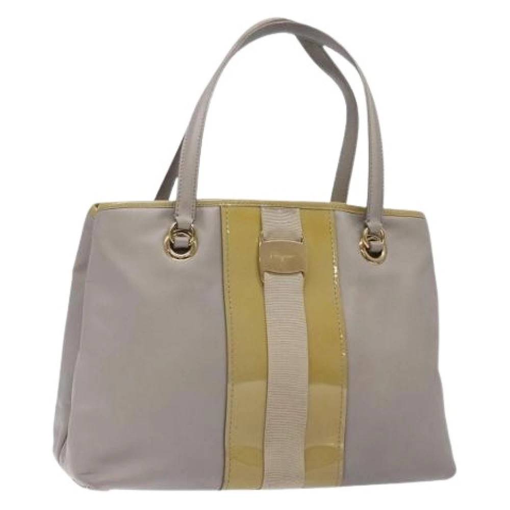 Salvatore Ferragamo Pre-owned Pre-owned Læder Håndtaske - Vintage - Dame - Grå - ONE SIZE - Læder