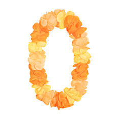 Orange Hawaii Halskæde – Festlig Blomsterkrans i Lei-Stil 115 cm