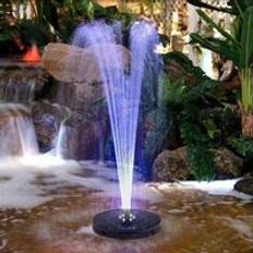 Sol fontän pump sol solenergi 2.4w 6 led flytande fontän vatten pump trädgård damm pool landskap fontän ljus utomhus munstycke - 1ps