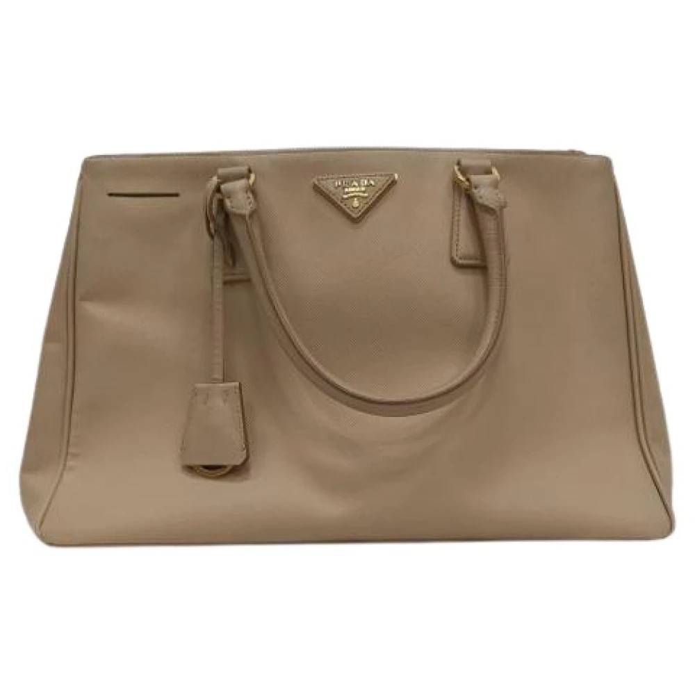 Prada Vintage Pre-owned Medium Galleria Double Zip Tote - Vintage - Dame - Beige - ONE SIZE - Uld
