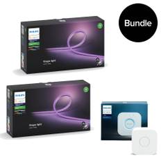 Philips Hue - 2x Lightstrip Outdoor 5m & Hue Bridge - Pakke - Fri fragt og klar til levering - Prismatch
