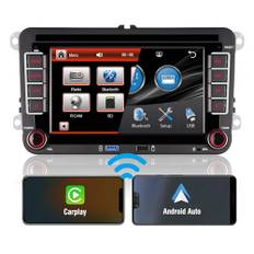 Autoradio Mit Bluetooth für VW Golf 5 Golf 6 Polo Passat Tiguan Touran T5 Radio Bildschirm Kompatibilität mit SWC Android Auto Wireless Carplay Autoradio Carplay Navi DSP AM FM RDS Doppel din Radio