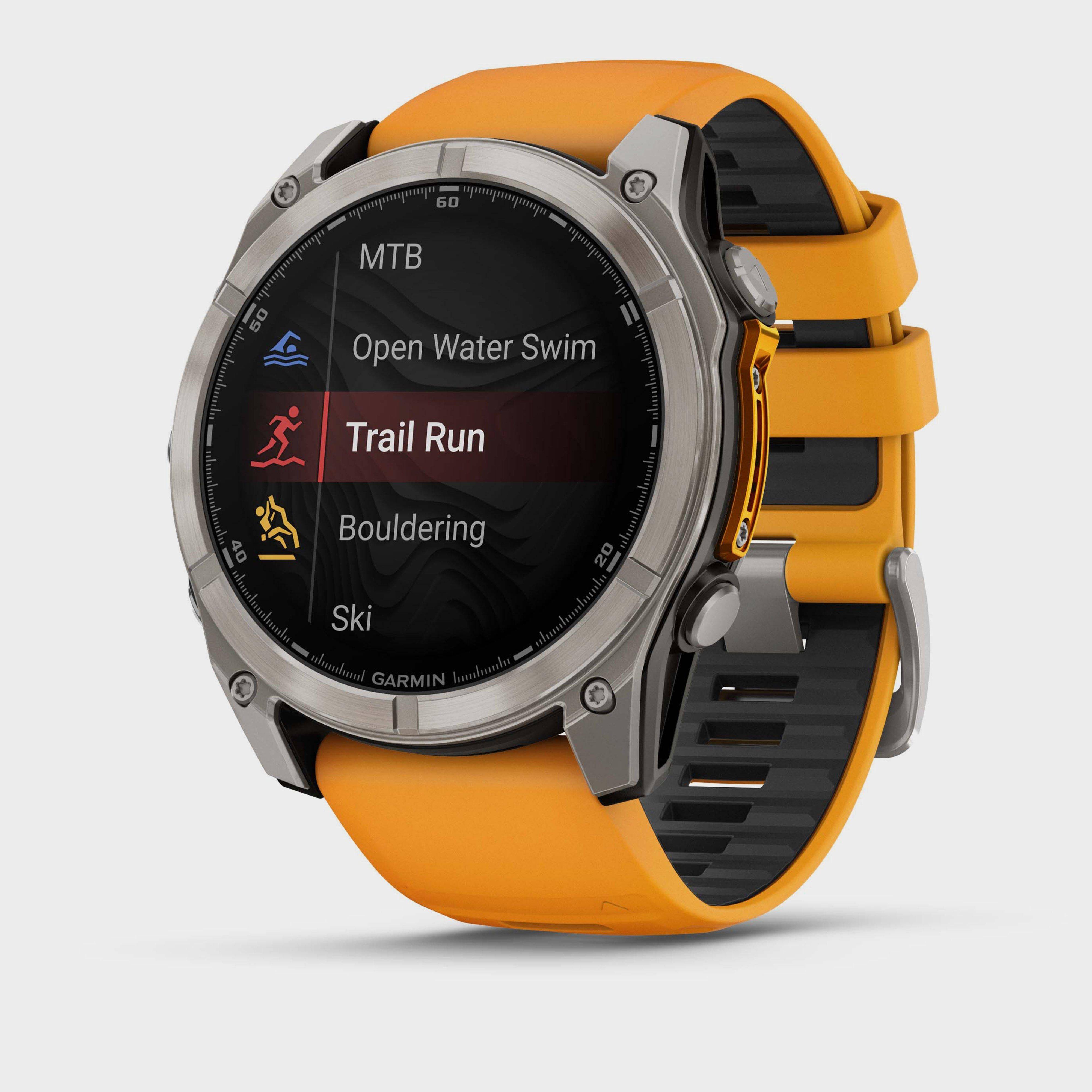 Garmin fenix 8 AMOLED Sapphire Edition 51mm GPS Smartwatch, Titanium and Graphite with Spark Orange and Graphite Band