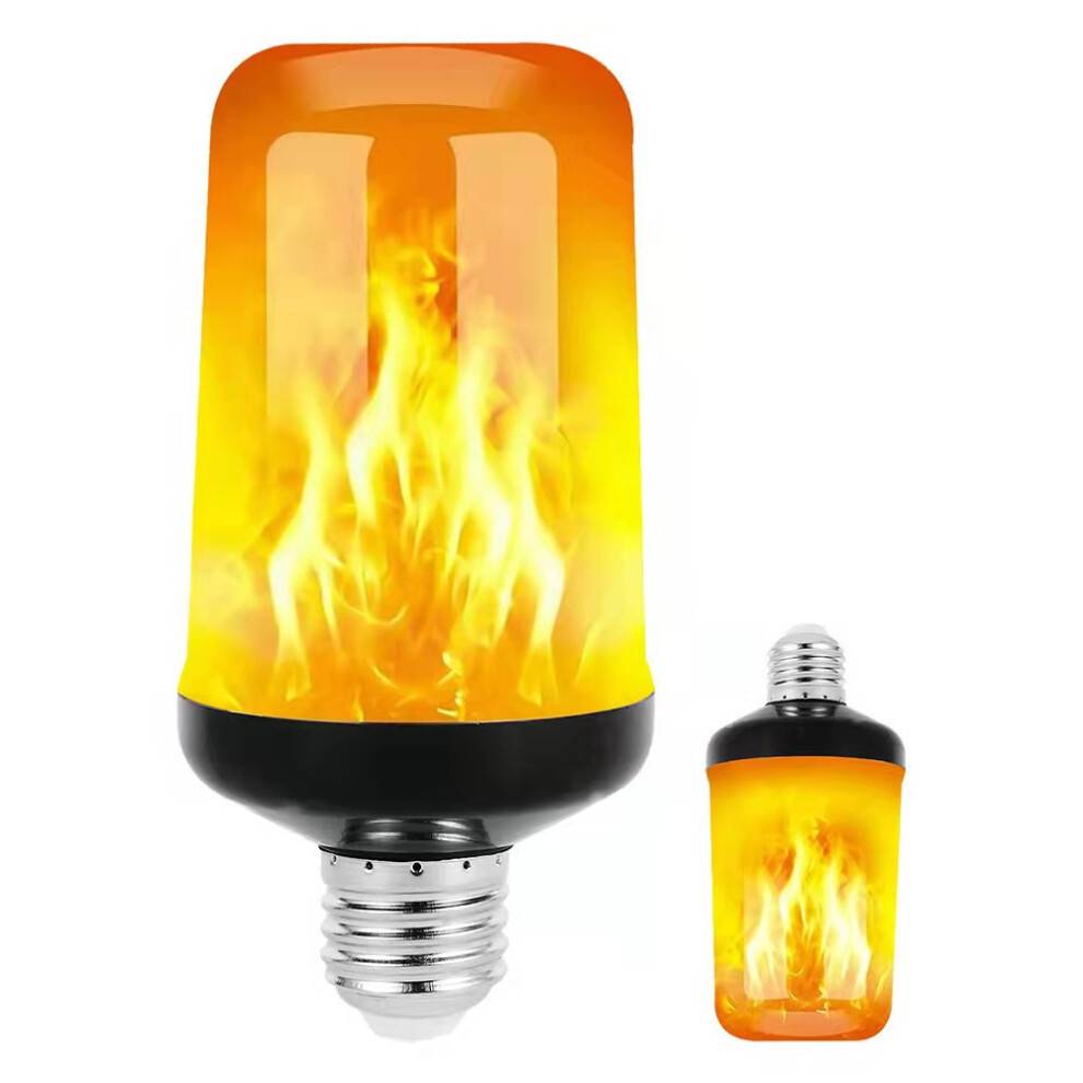 LED-flammepære, E27 4 tilstande flimrende lyspærer, flammepære med sokkel til Halloween