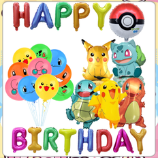 Pokémon Ball Pikachu Aluminiumfilmballong, Pokémon Födelsedag Pokémon Tema Set Ballong - Multifärgad (Multi-size)