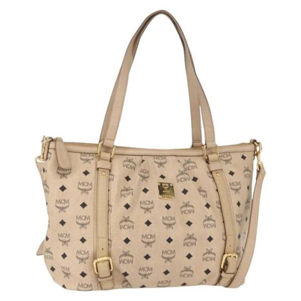 MCM Pre-owned Pre-owned Plastic Skuldertaske - Vintage - Dame - Beige - ONE SIZE - Uld