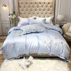 Dedding Sets Dubbel storlek Lila, Set King Size Silk, Lyx Set Dubbla påslakan Set med påslakan Siden Bomull Lyx Satin Dubbelsäng Twin King Size 4st